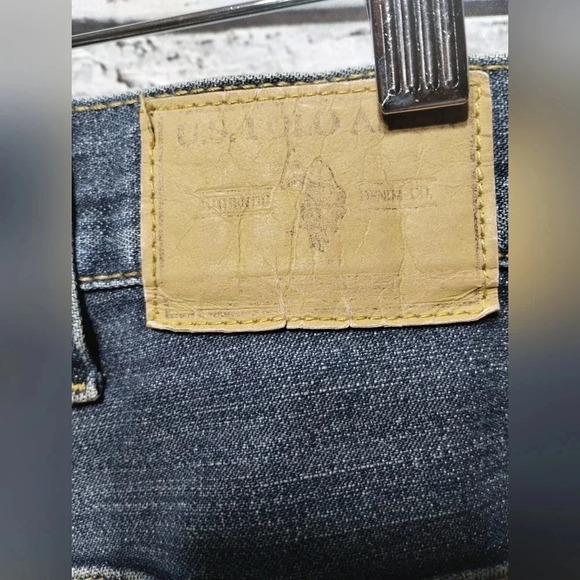 U S. Polo Assn. Blue Carpenter Utility Jeans Dark Wash 38 32‎ Vintage Y2K Baggy - Picture 6 of 13